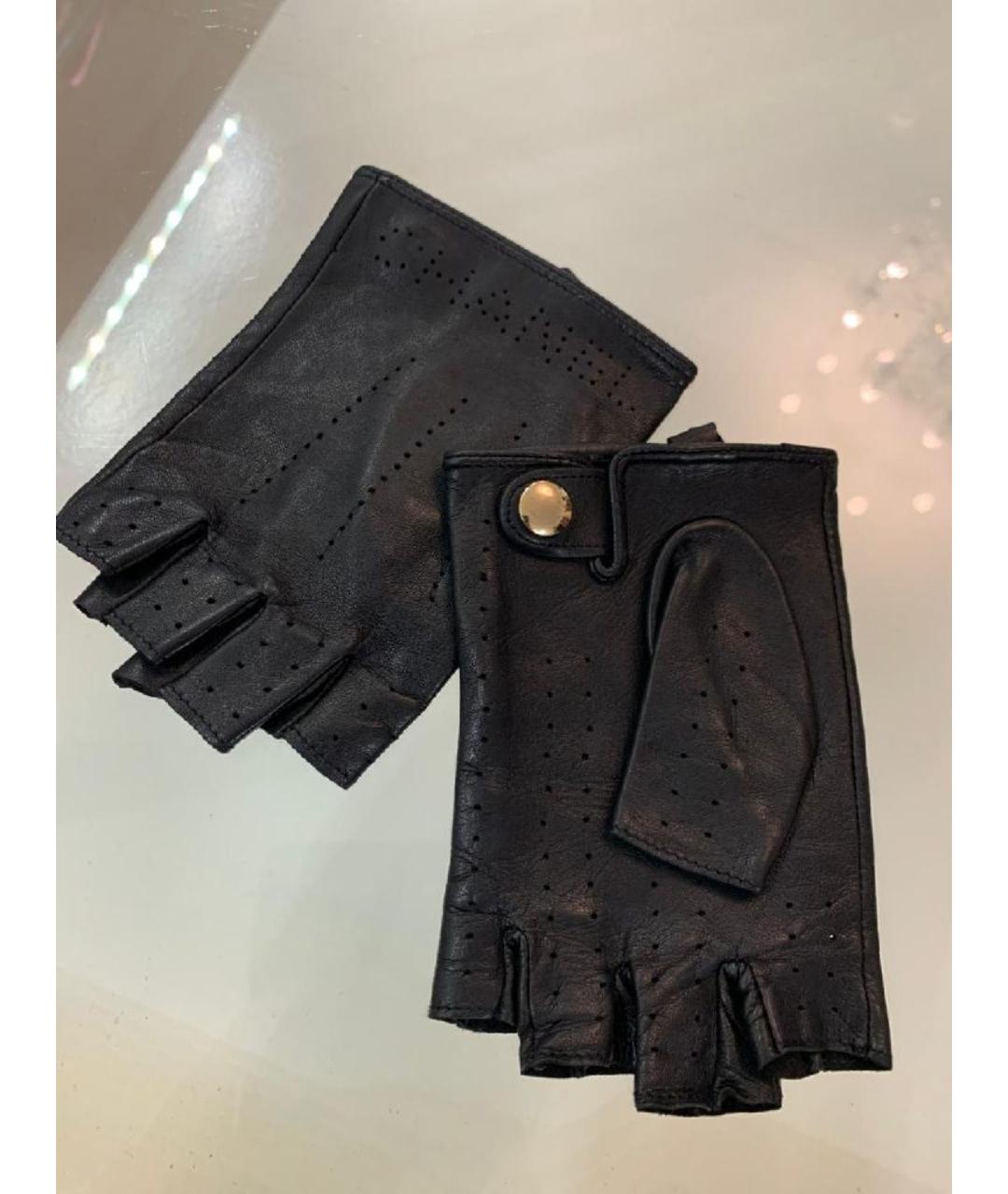CHANEL Черные кожаные митенки, фото 6