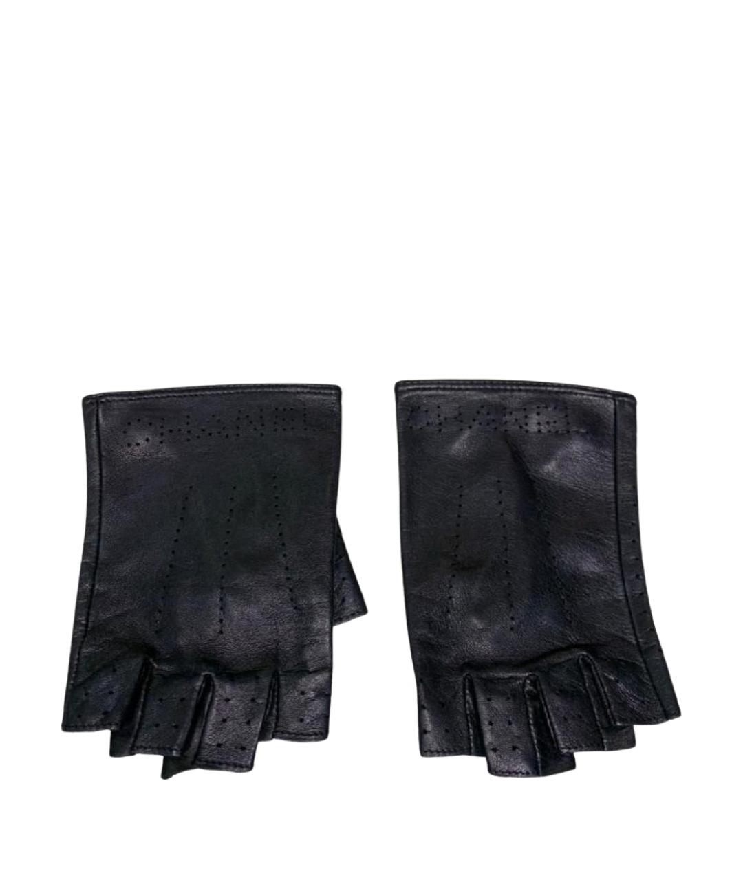 CHANEL Черные кожаные митенки, фото 1