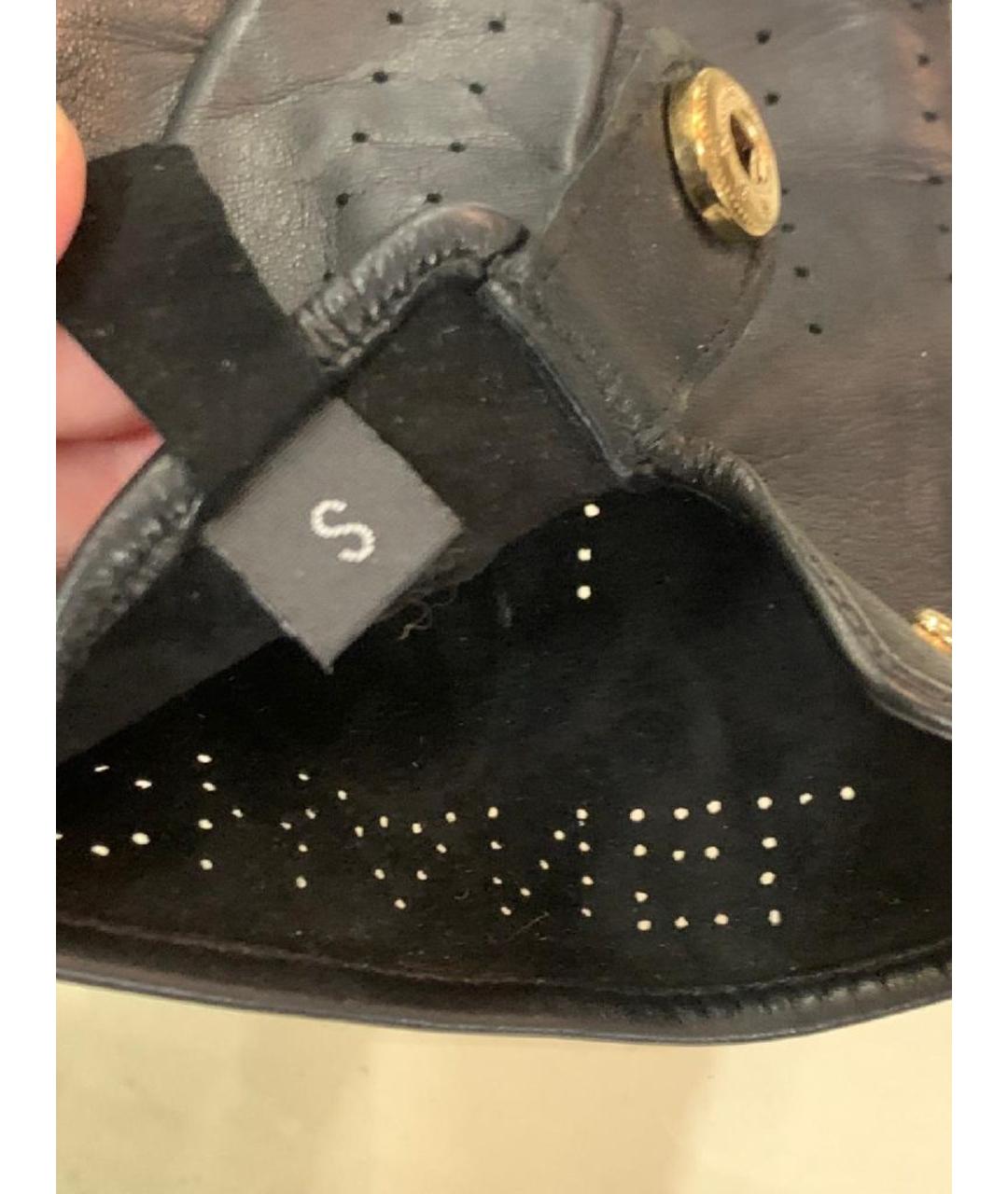 CHANEL Черные кожаные митенки, фото 5