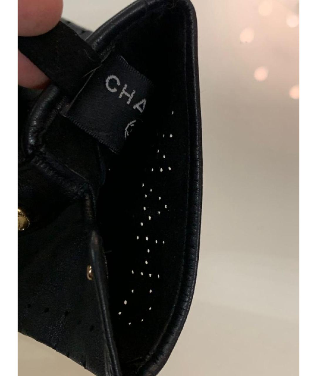 CHANEL Черные кожаные митенки, фото 4