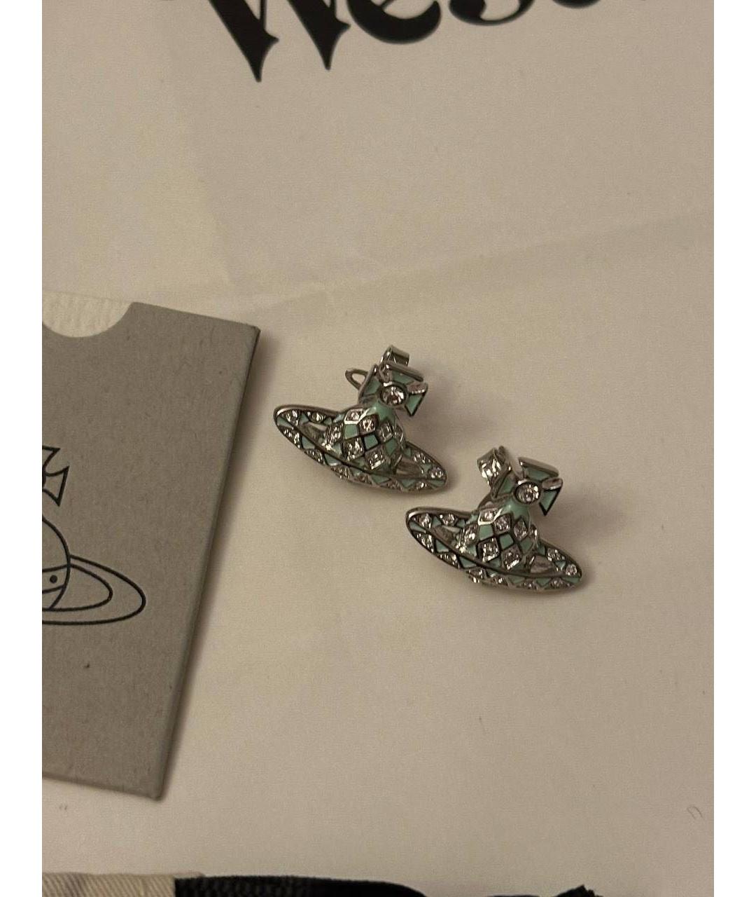 VIVIENNE WESTWOOD Бирюзовые металлические серьги, фото 2