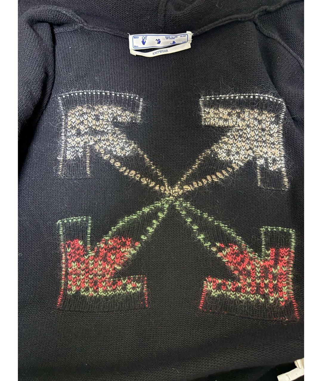 OFF-WHITE Черный шерстяной джемпер / свитер, фото 8