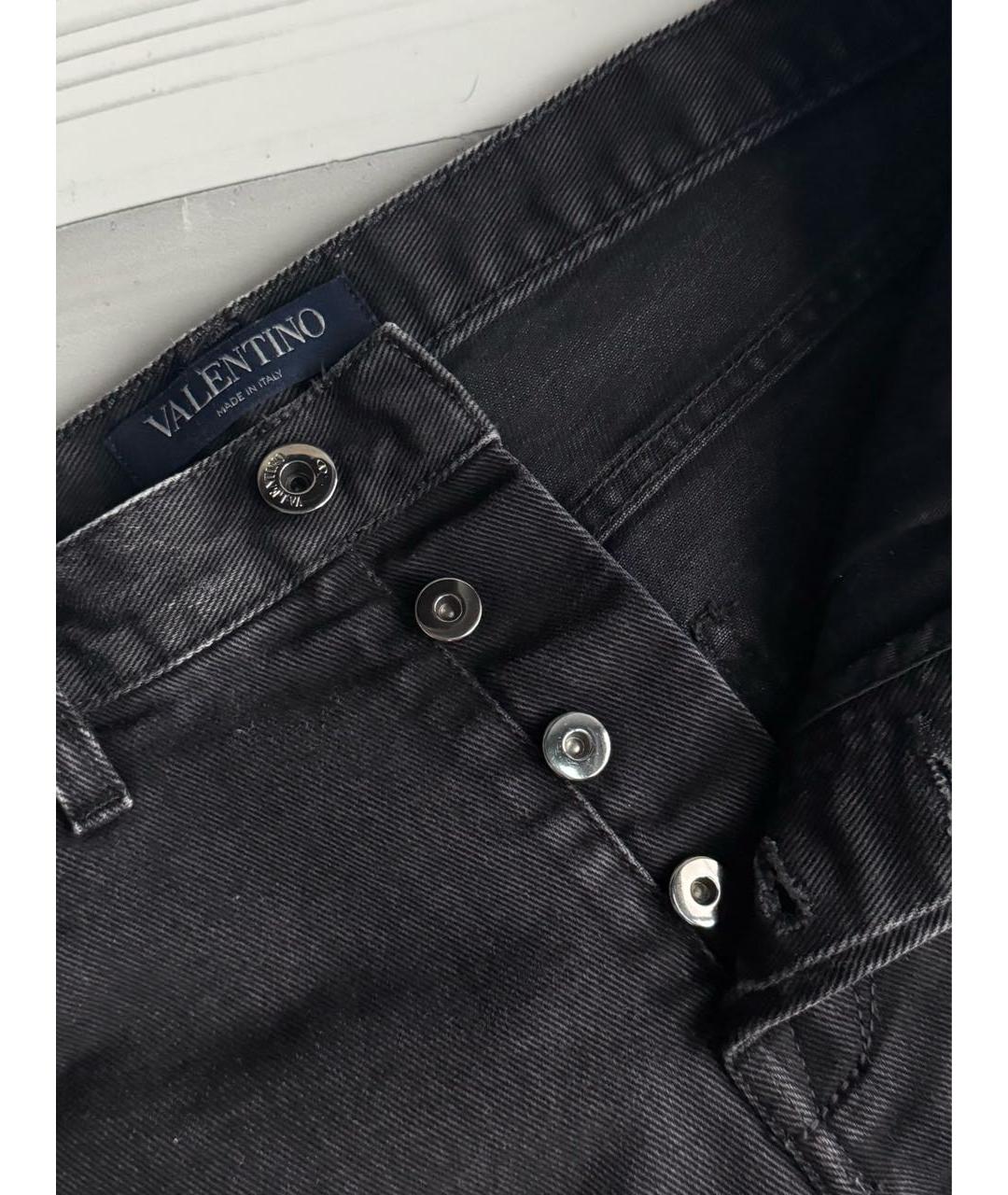 VALENTINO Черные хлопковые прямые джинсы, фото 4