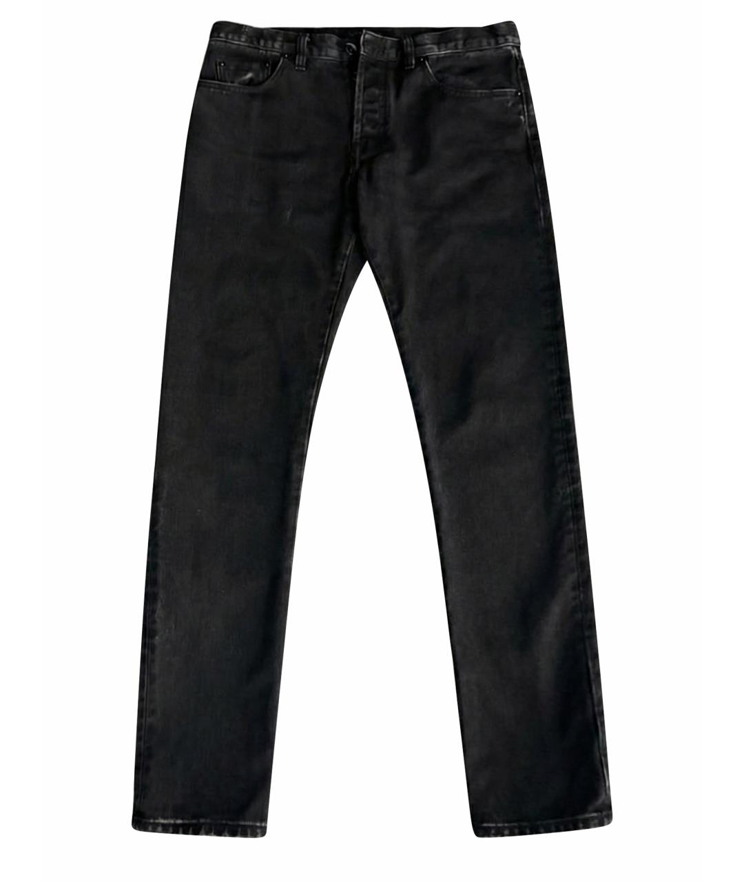 VALENTINO Черные хлопковые прямые джинсы, фото 1
