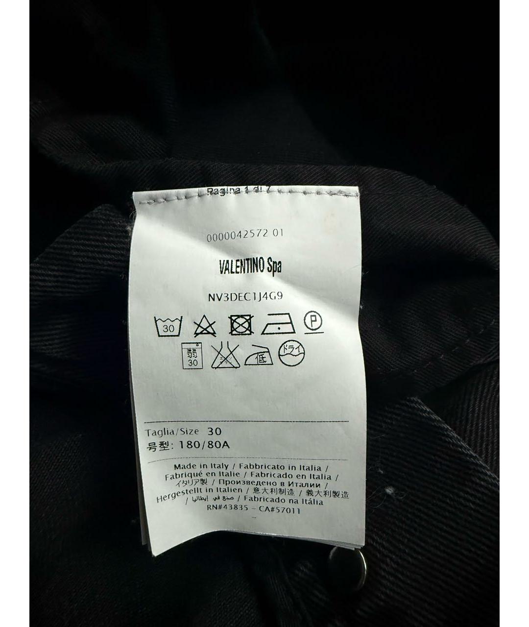 VALENTINO Черные хлопковые прямые джинсы, фото 5