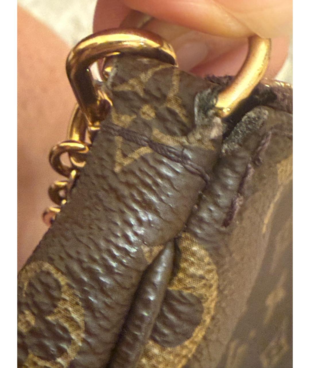 LOUIS VUITTON Коричневая кожаная сумка через плечо, фото 5