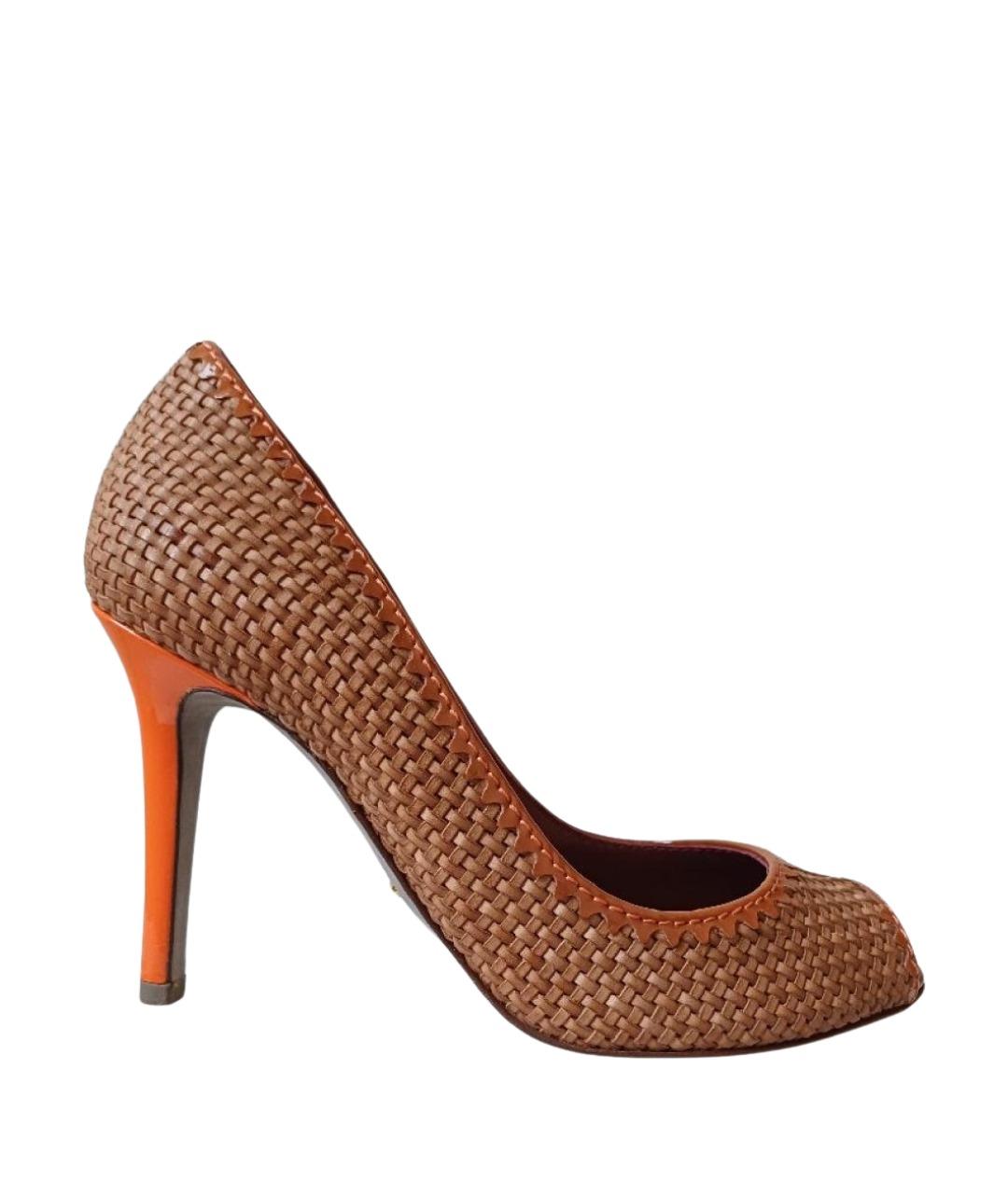 SERGIO ROSSI Коричневые кожаные туфли, фото 1