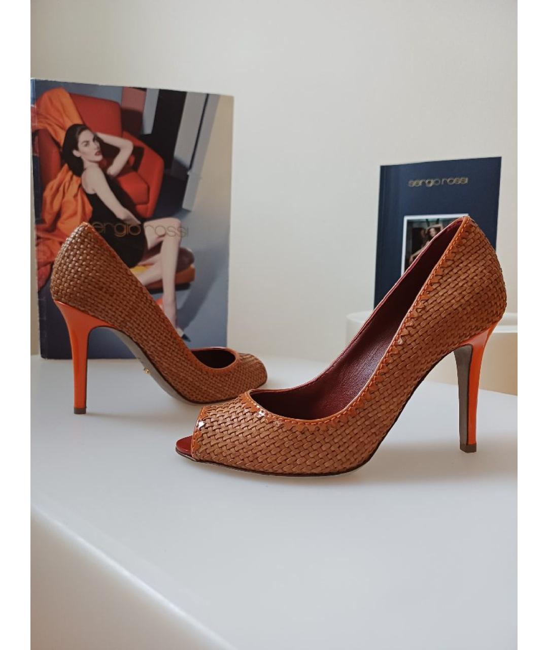 SERGIO ROSSI Коричневые кожаные туфли, фото 5