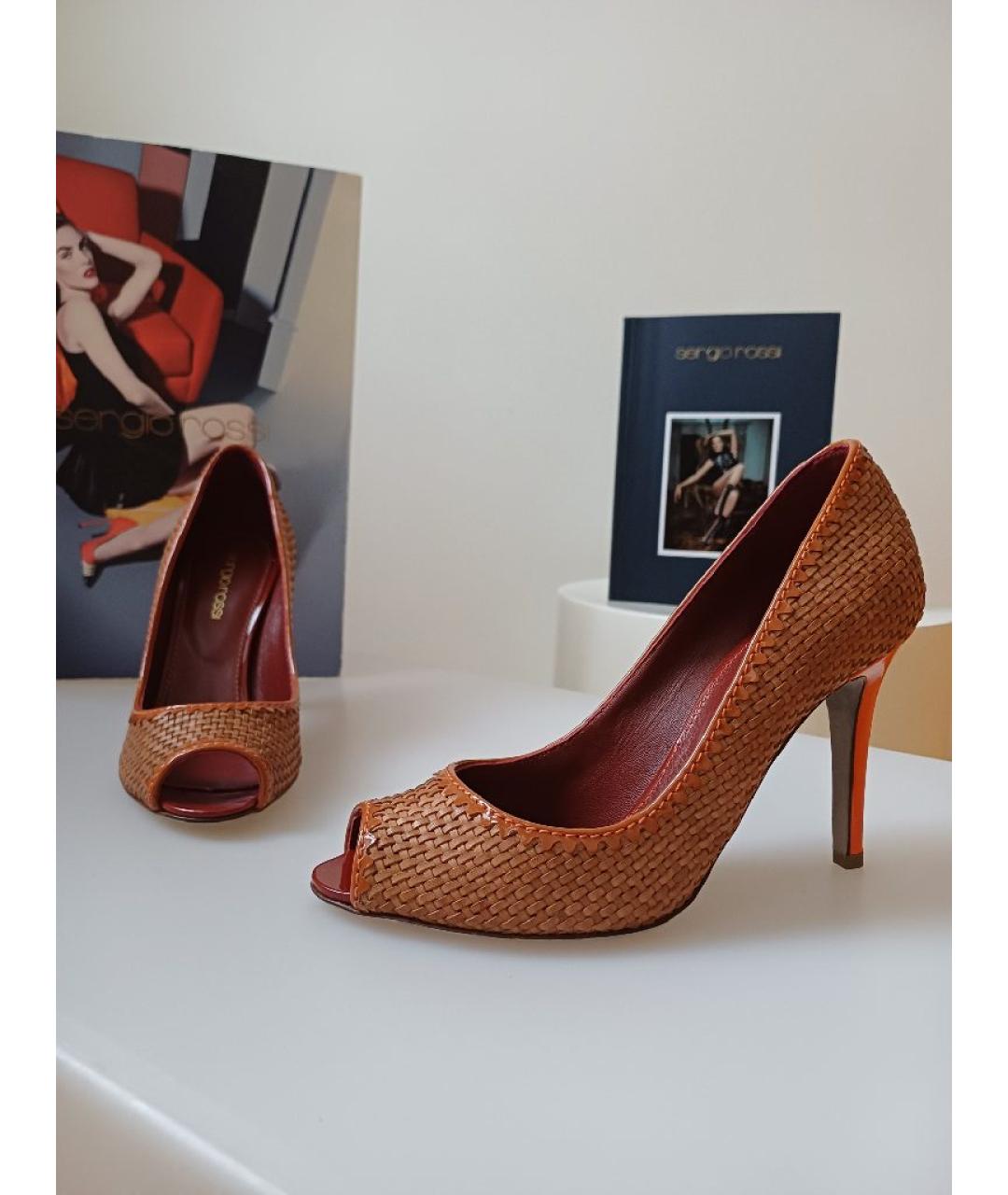 SERGIO ROSSI Коричневые кожаные туфли, фото 6