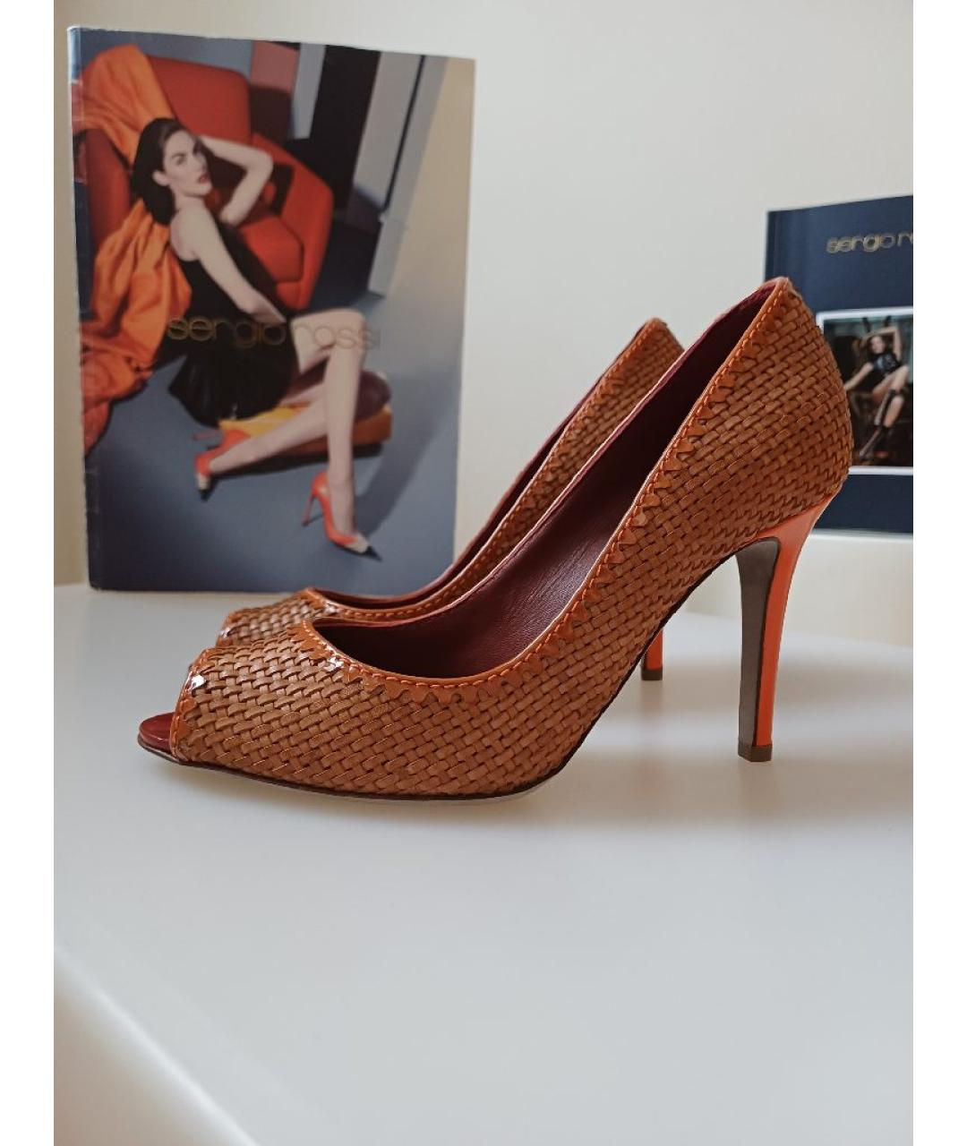 SERGIO ROSSI Коричневые кожаные туфли, фото 2