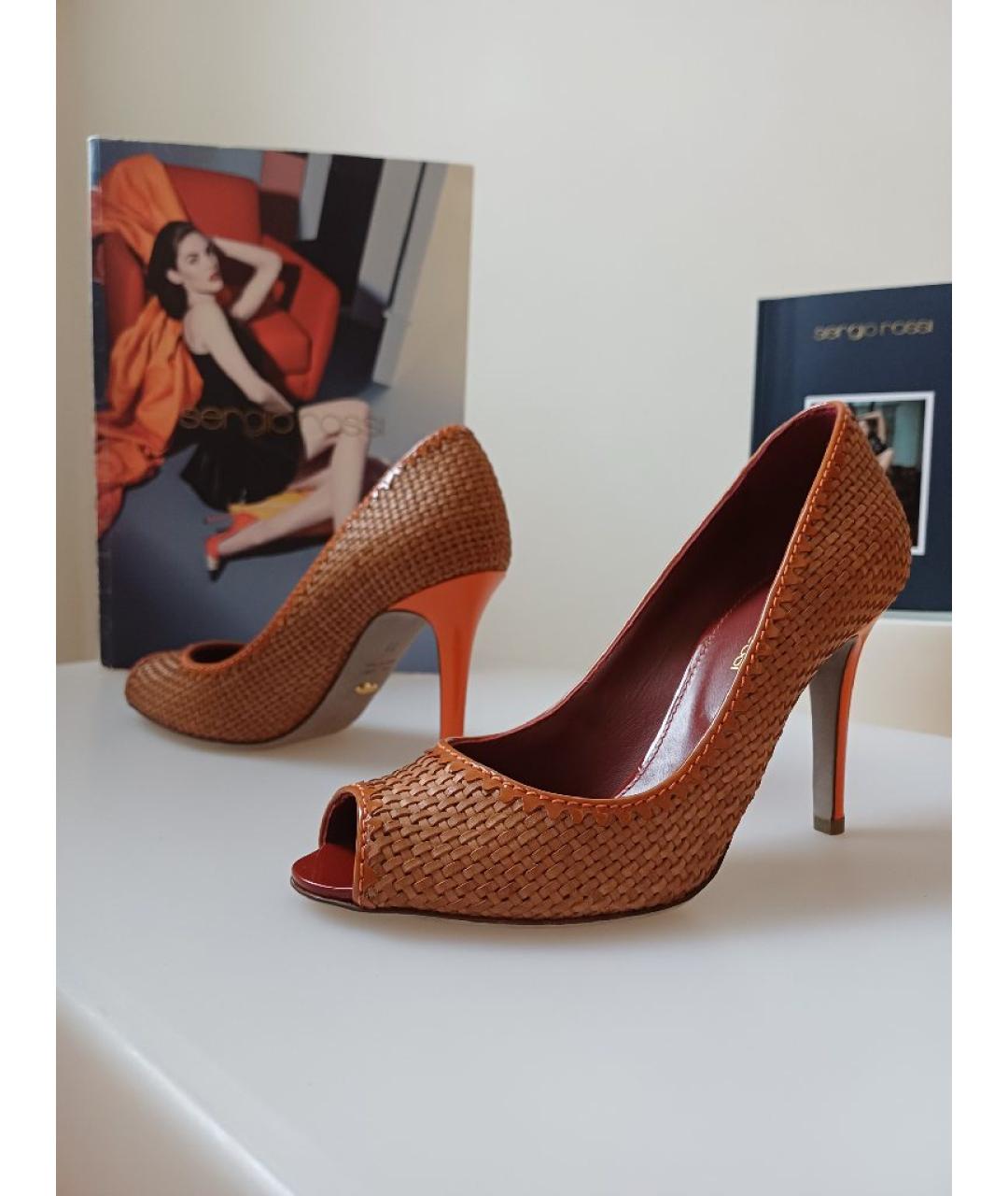 SERGIO ROSSI Коричневые кожаные туфли, фото 4