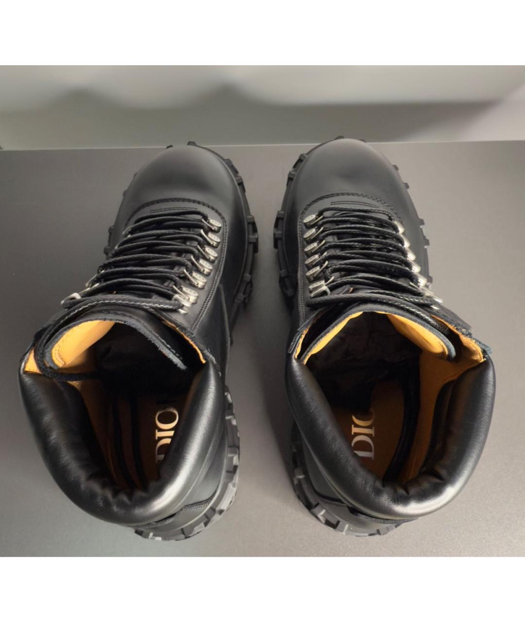 CHRISTIAN DIOR Черные кожаные высокие ботинки, фото 3