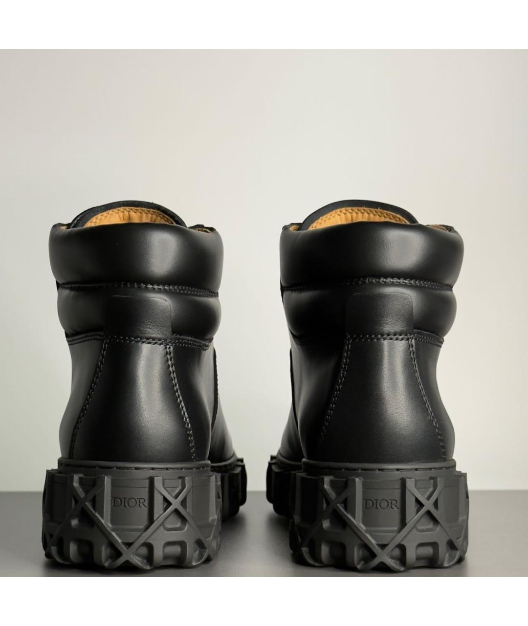 CHRISTIAN DIOR Черные кожаные высокие ботинки, фото 4