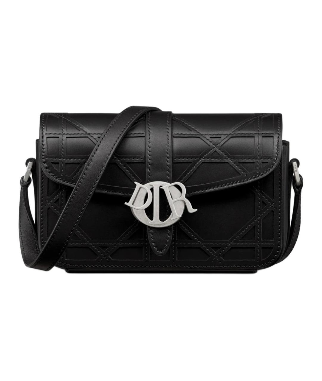 CHRISTIAN DIOR Черная кожаная сумка на плечо, фото 1