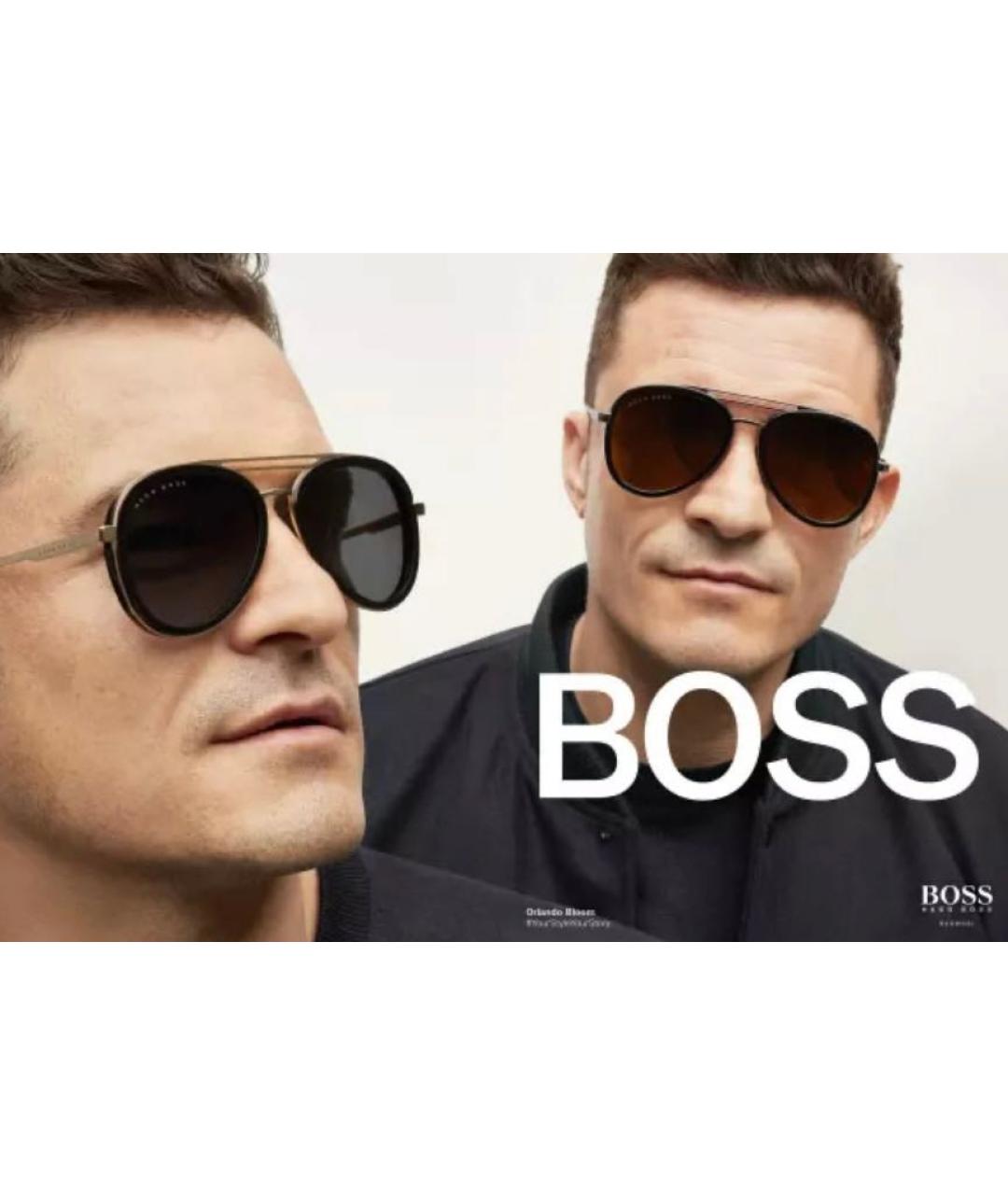 HUGO BOSS Черные металлические солнцезащитные очки, фото 8
