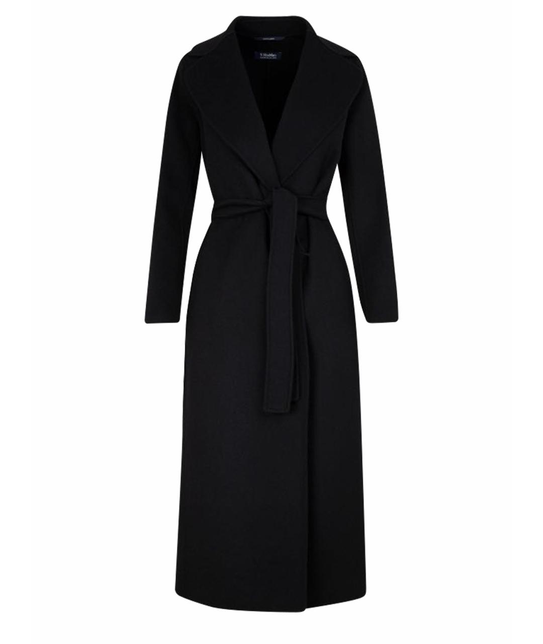 'S MAX MARA Черное шерстяное пальто, фото 1