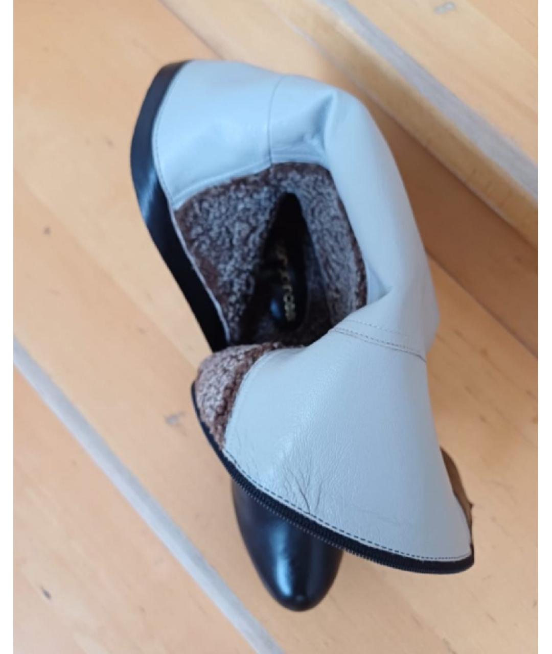 SERGIO ROSSI Черные кожаные сапоги, фото 6