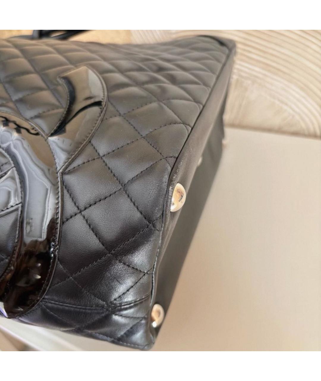 CHANEL Черная кожаная сумка тоут, фото 7