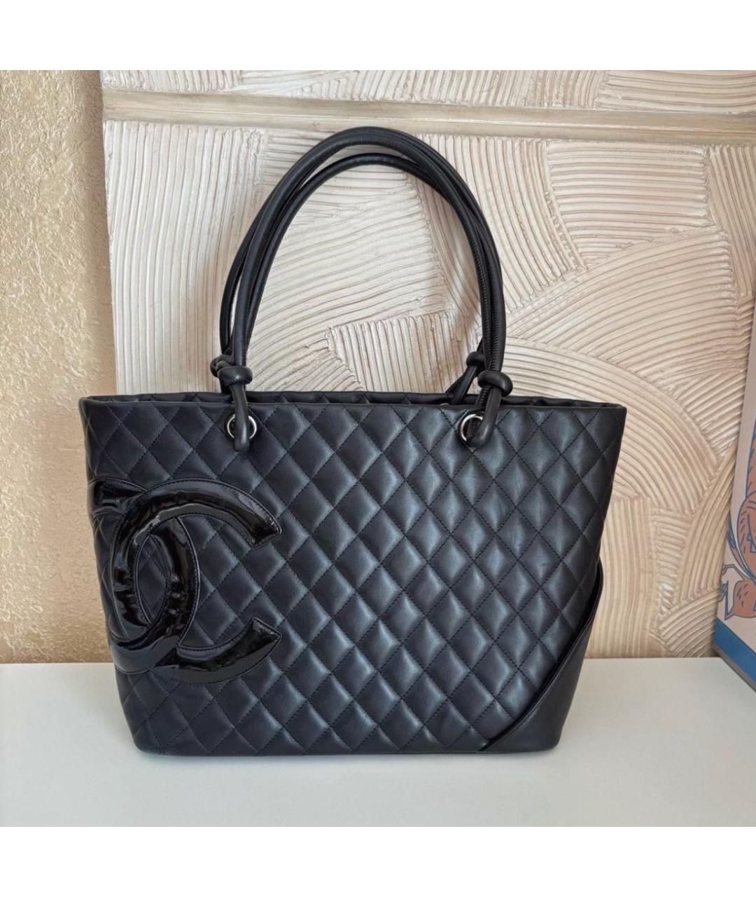 CHANEL Черная кожаная сумка тоут, фото 2