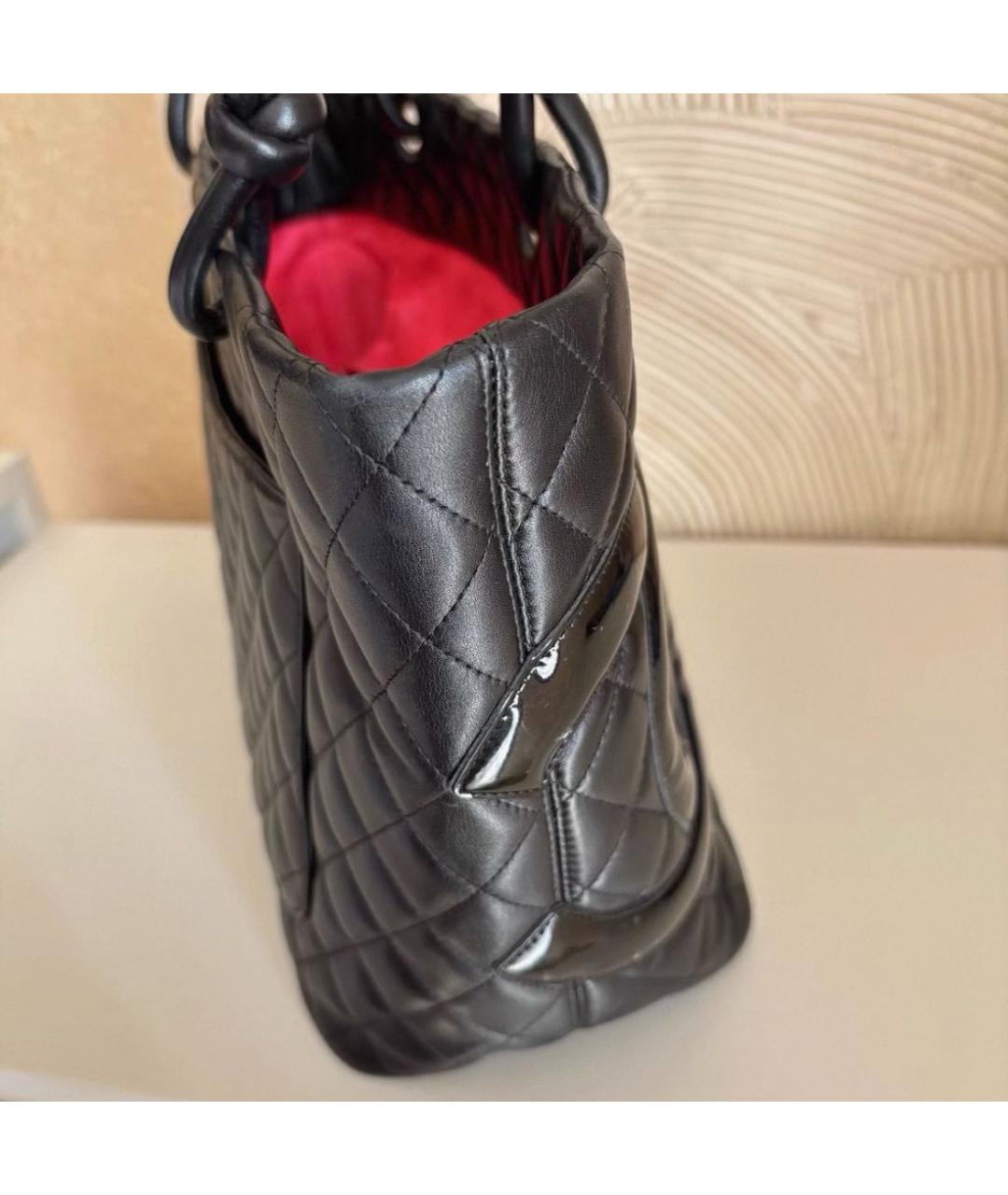 CHANEL Черная кожаная сумка тоут, фото 6