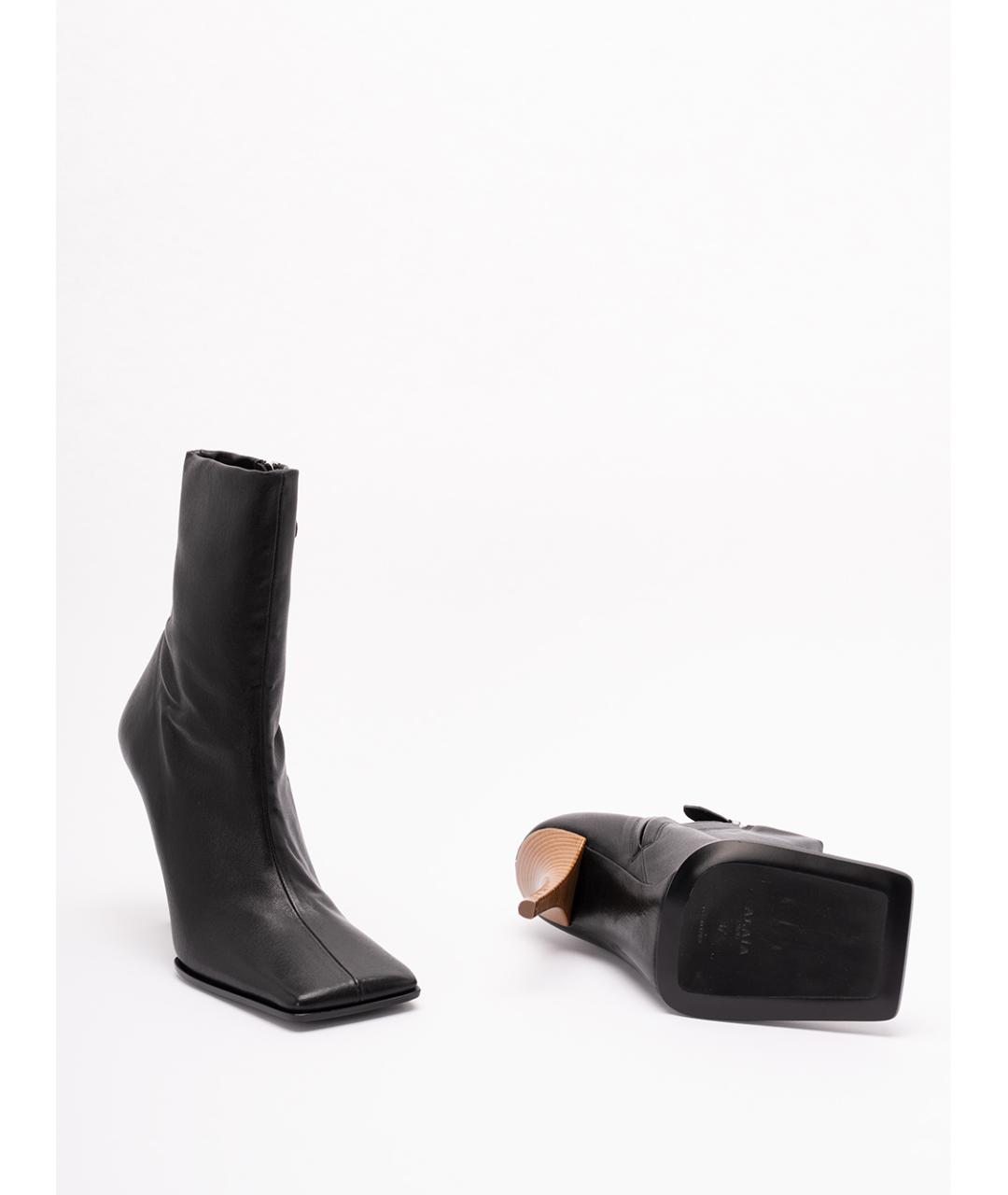 ALAIA Черные кожаные ботильоны, фото 4