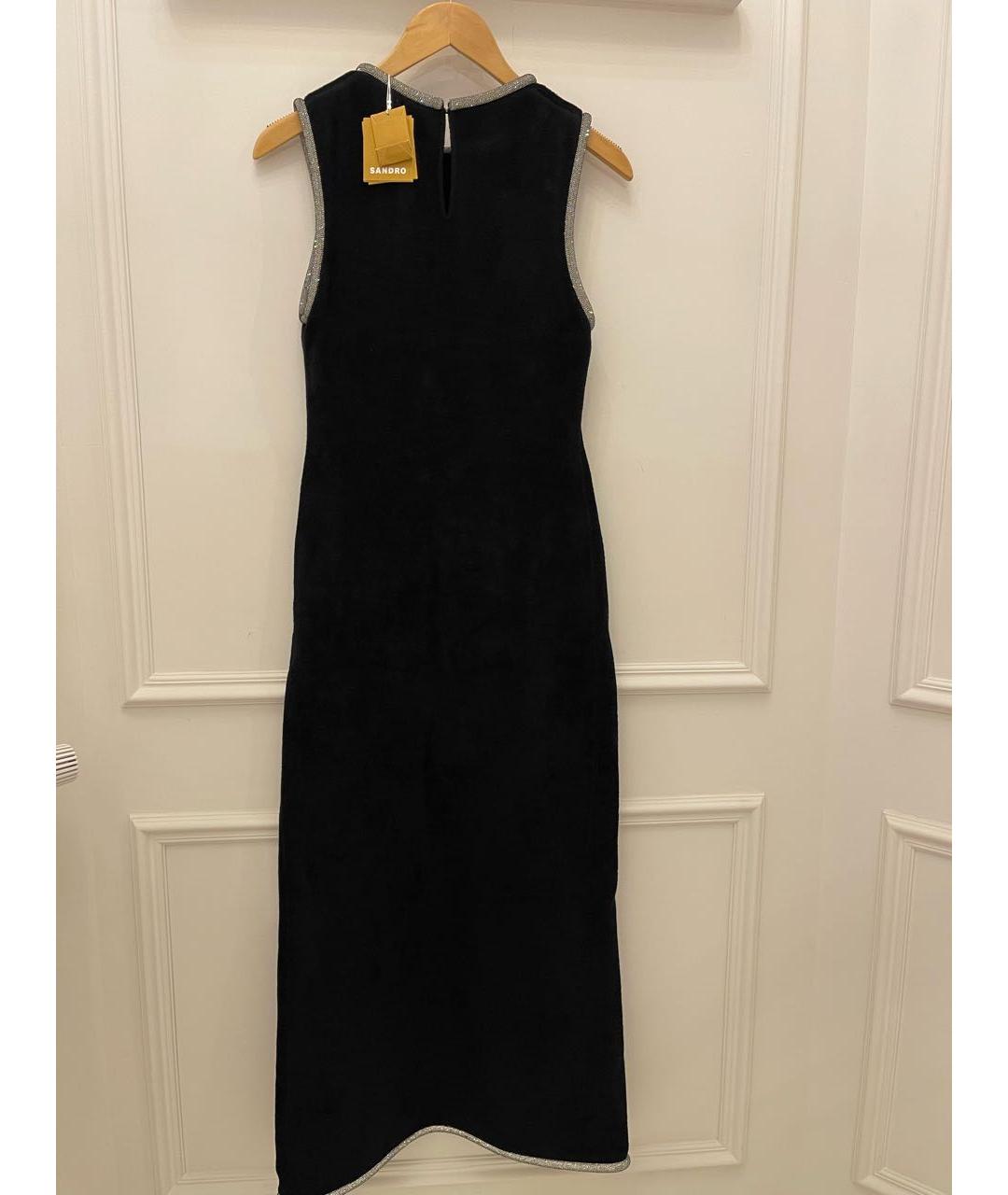 SANDRO Черное бархатное вечернее платье, фото 2