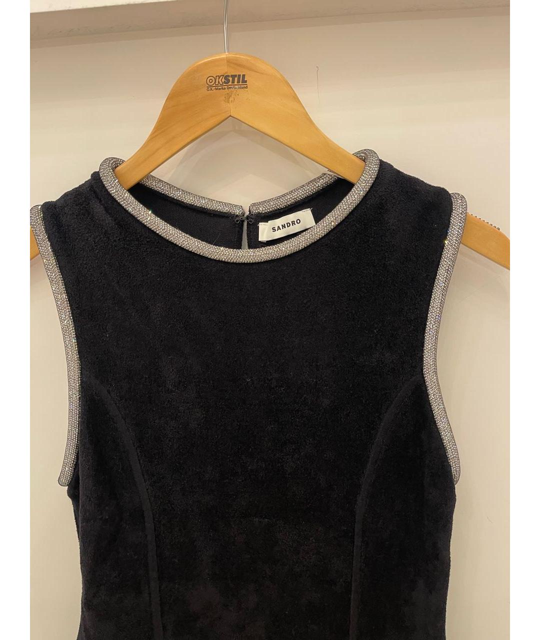 SANDRO Черное бархатное вечернее платье, фото 4