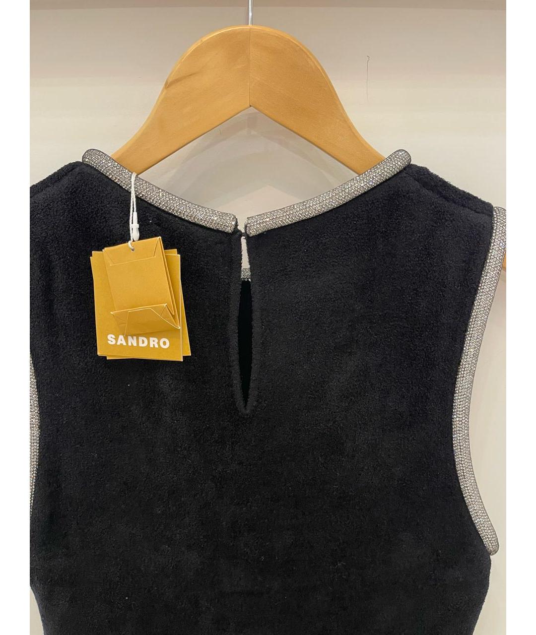 SANDRO Черное бархатное вечернее платье, фото 3