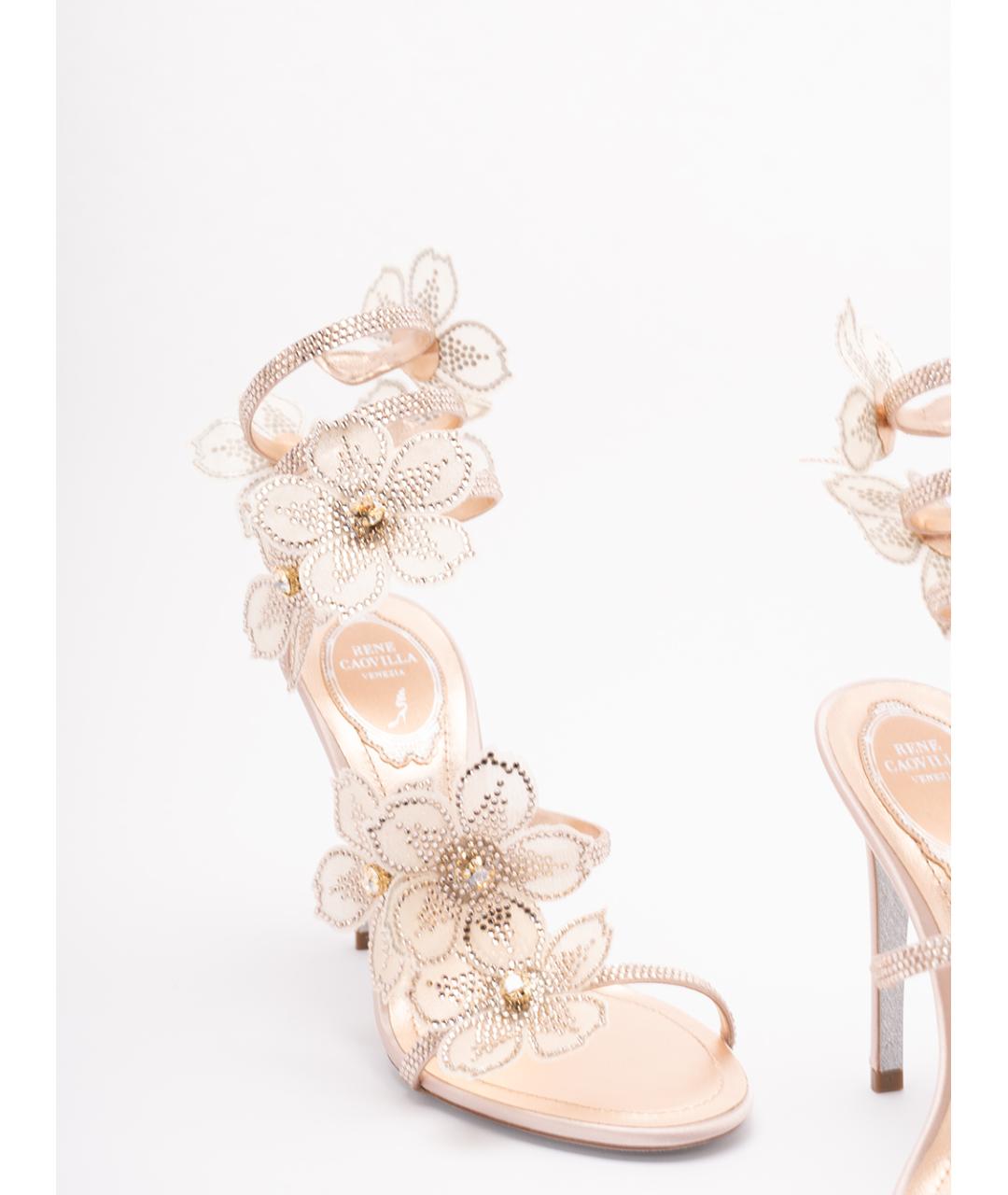 RENE CAOVILLA Розовые синтетические босоножки, фото 5