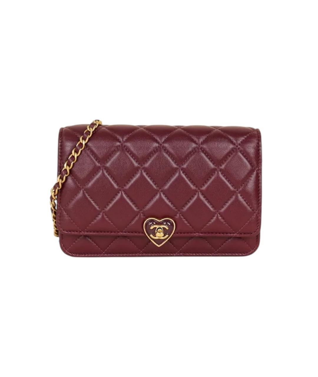 CHANEL Бордовая кожаная сумка через плечо, фото 9