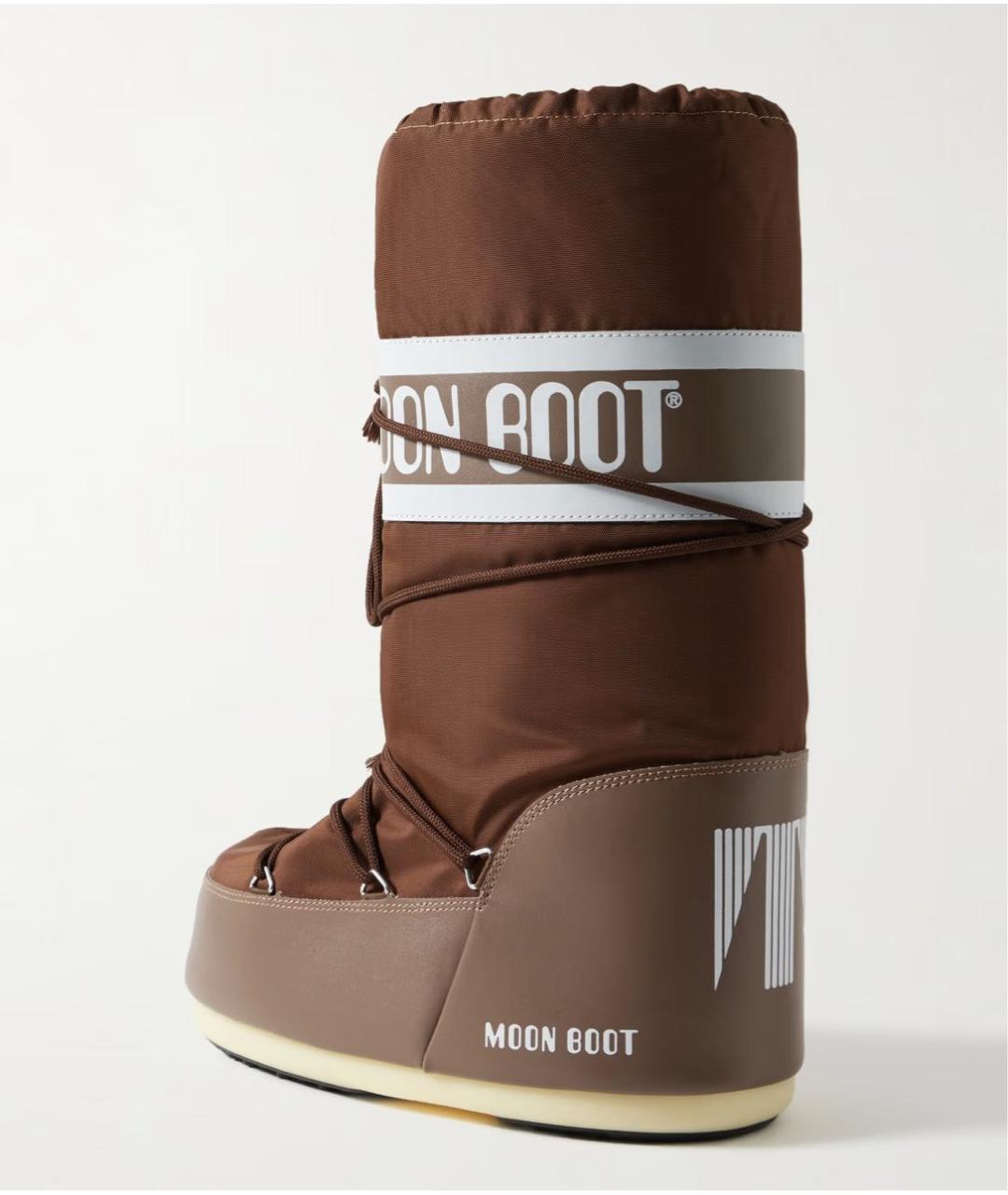 MOON BOOT Коричневые текстильные сапоги, фото 4