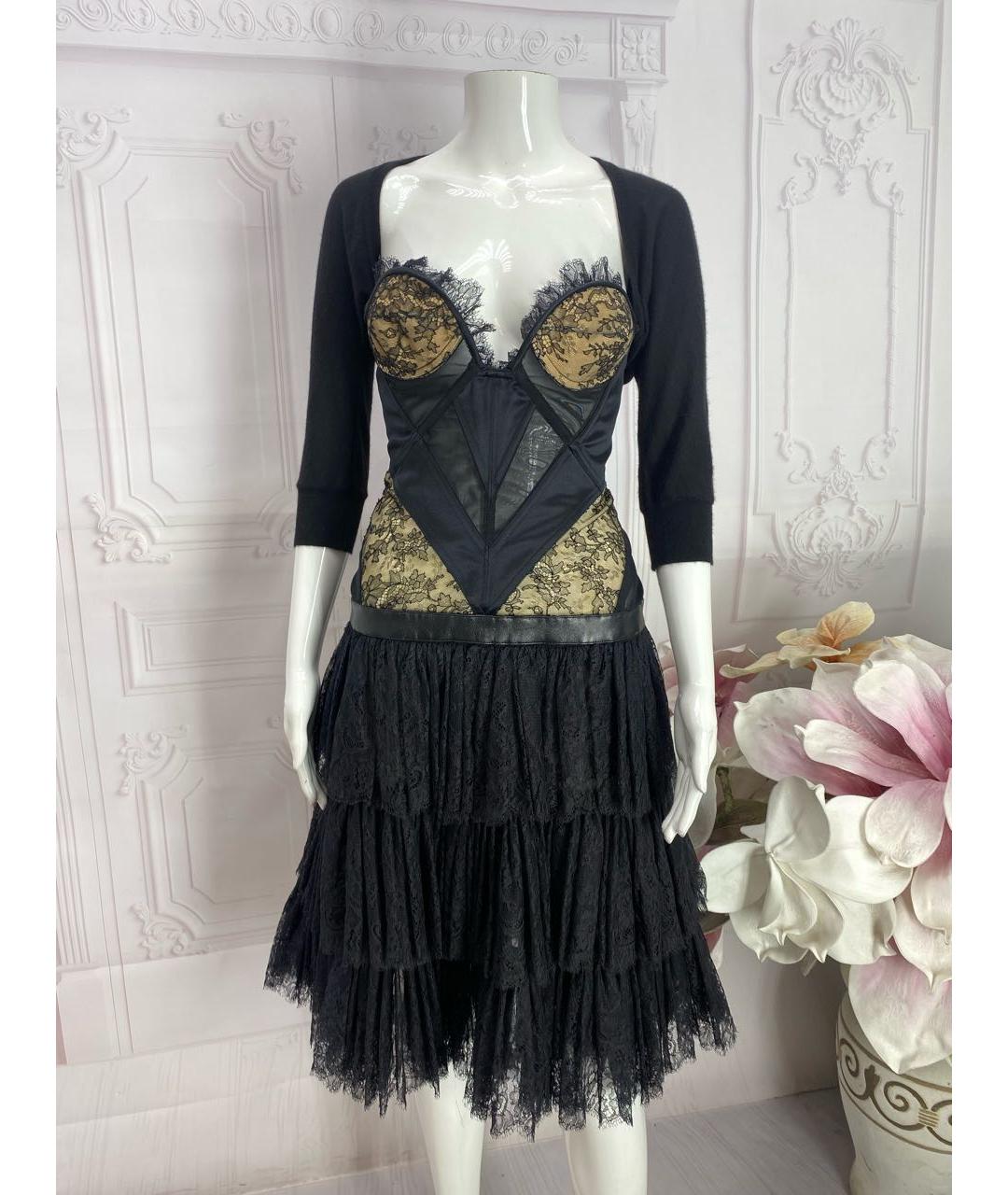 ALEXANDER MCQUEEN Черное коктейльное платье, фото 5