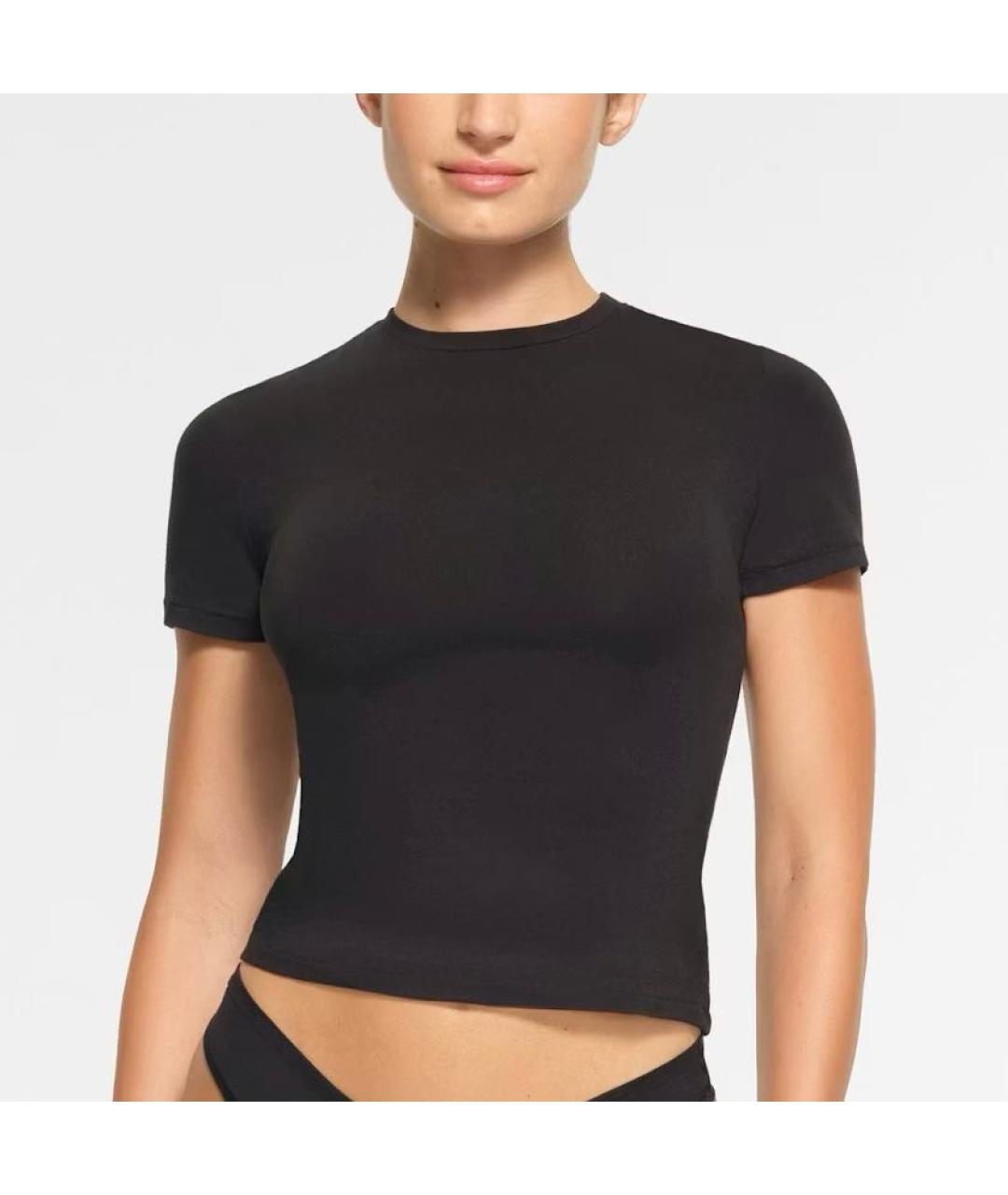 SKIMS Черная хлопковая футболка, фото 5