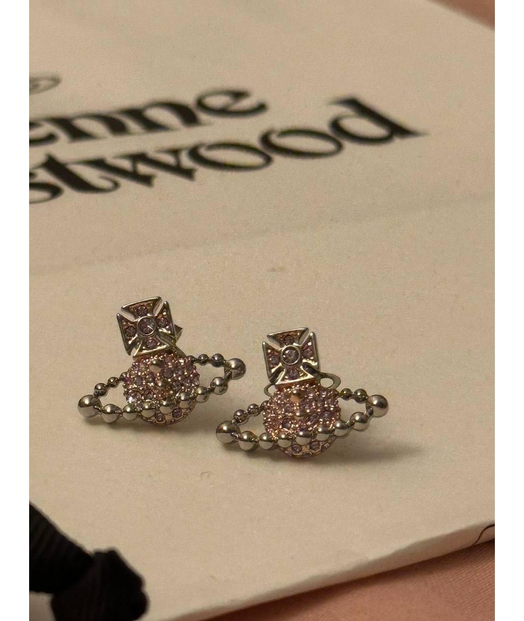 VIVIENNE WESTWOOD Розовые металлические серьги, фото 2