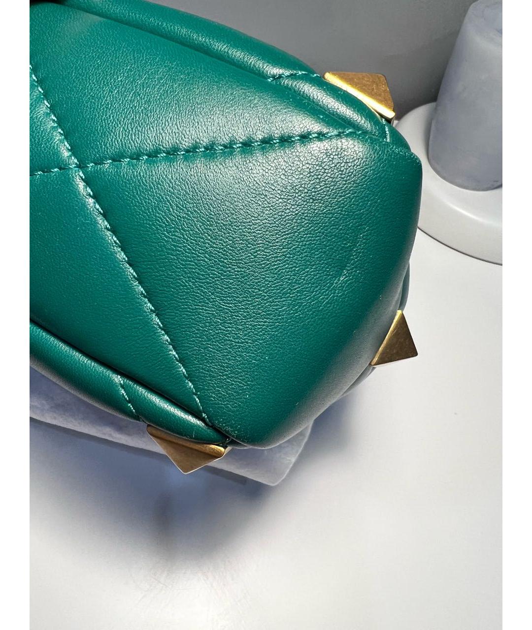 VALENTINO Зеленая кожаная сумка через плечо, фото 5