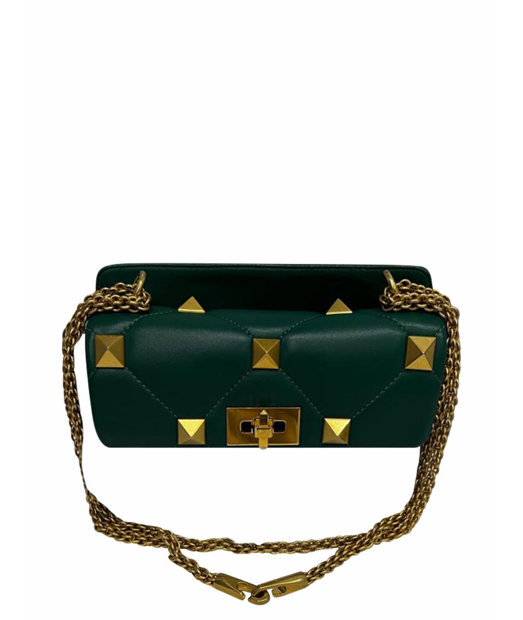 VALENTINO Зеленая кожаная сумка через плечо, фото 1