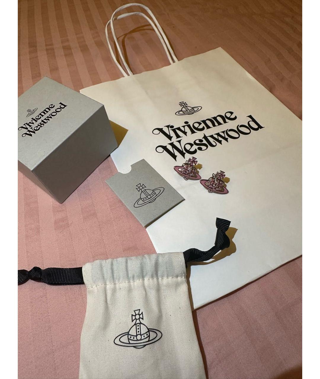 VIVIENNE WESTWOOD Розовые металлические серьги, фото 2