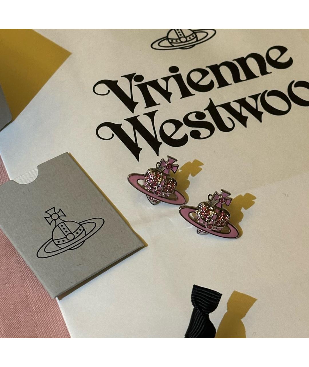 VIVIENNE WESTWOOD Розовые металлические серьги, фото 3