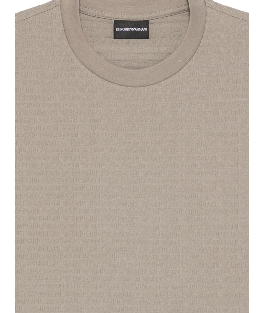 EMPORIO ARMANI Серая хлопковая футболка, фото 3