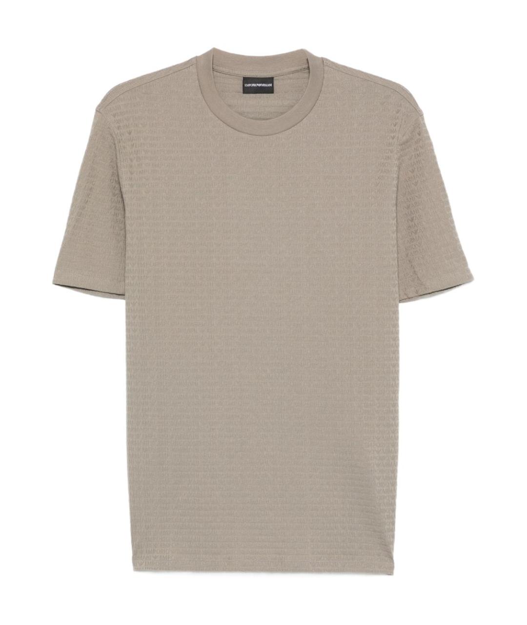 EMPORIO ARMANI Серая хлопковая футболка, фото 1