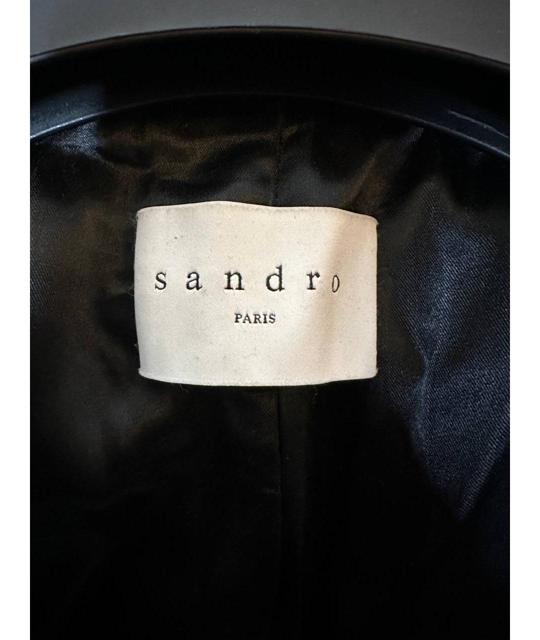 SANDRO Темно-синее шерстяное пальто, фото 4