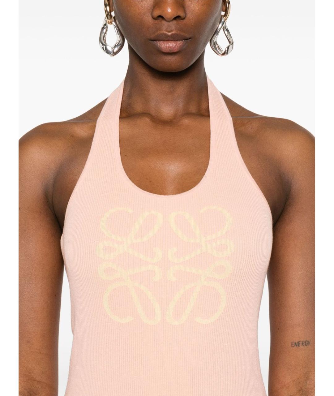 LOEWE Розовое хлопковое повседневное платье, фото 4