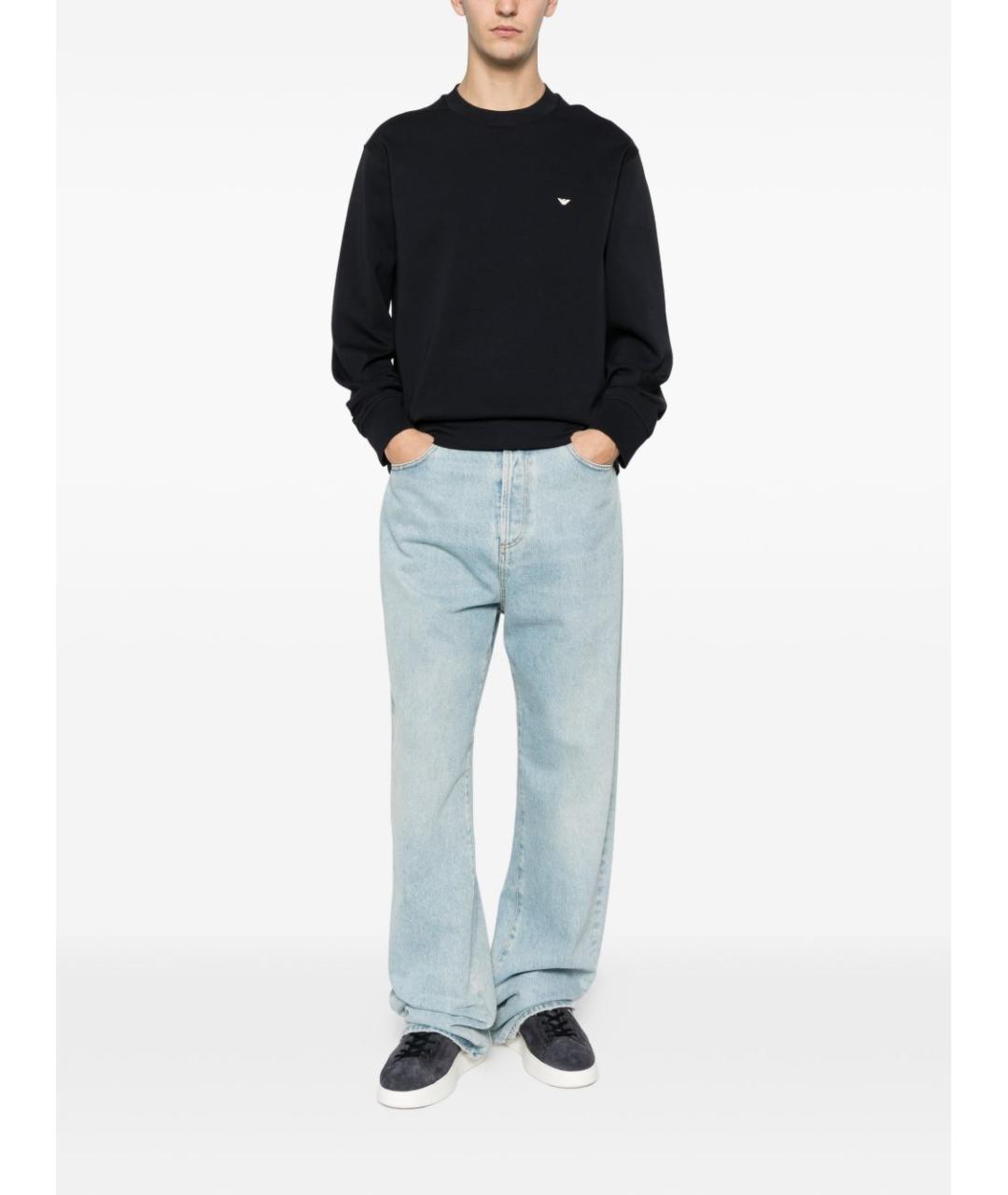 EMPORIO ARMANI Синий хлопковый джемпер / свитер, фото 5