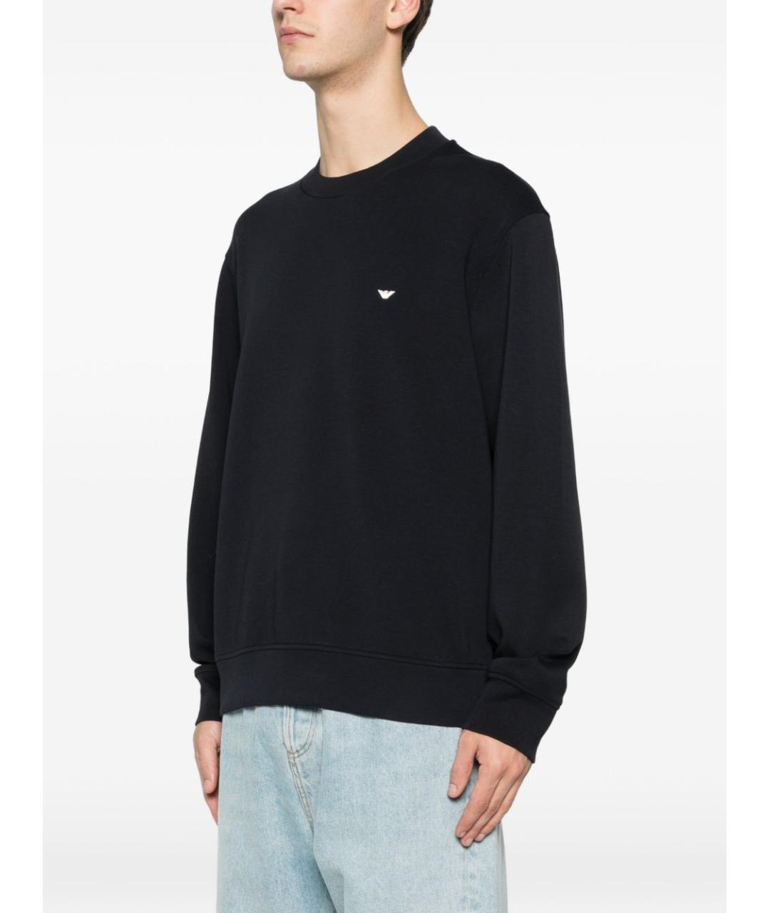 EMPORIO ARMANI Синий хлопковый джемпер / свитер, фото 3