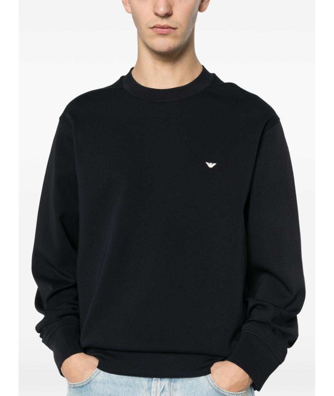 EMPORIO ARMANI Синий хлопковый джемпер / свитер, фото 2