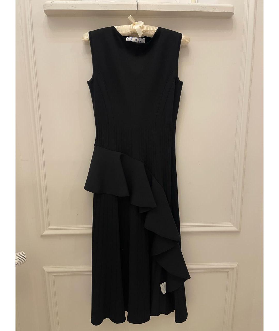 OFF-WHITE Черное вискозное вечернее платье, фото 5