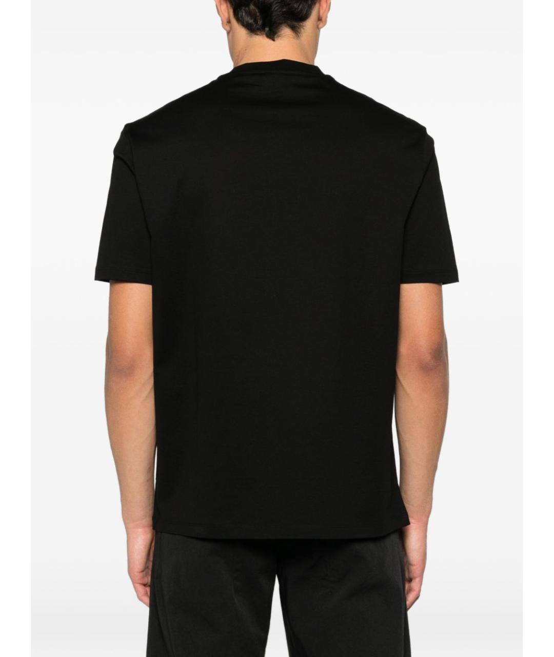 EMPORIO ARMANI Черная хлопковая футболка, фото 4
