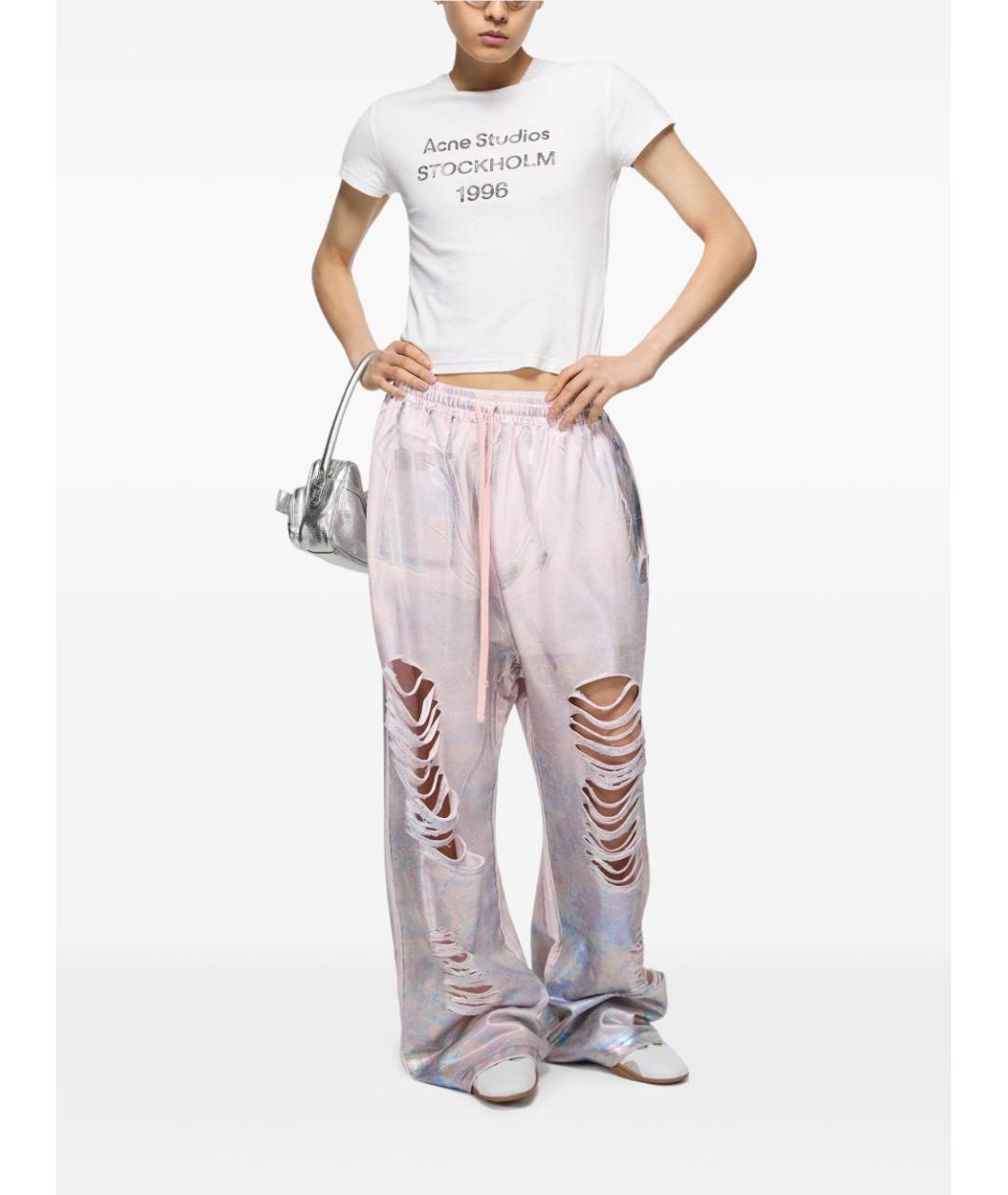 ACNE STUDIOS Белая хлопковая футболка, фото 3