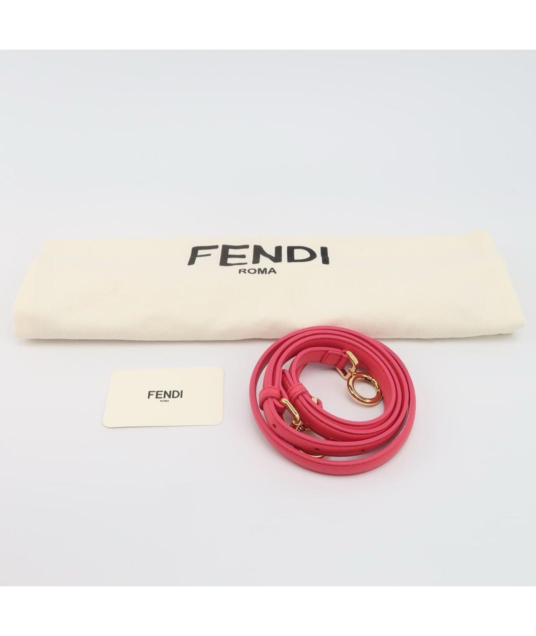 FENDI Розовая кожаная сумка с короткими ручками, фото 8