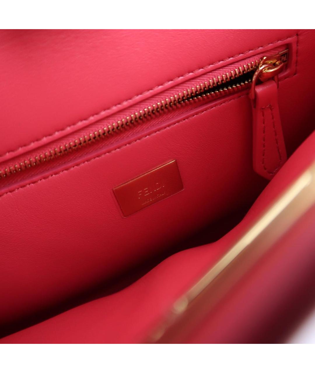 FENDI Розовая кожаная сумка с короткими ручками, фото 7